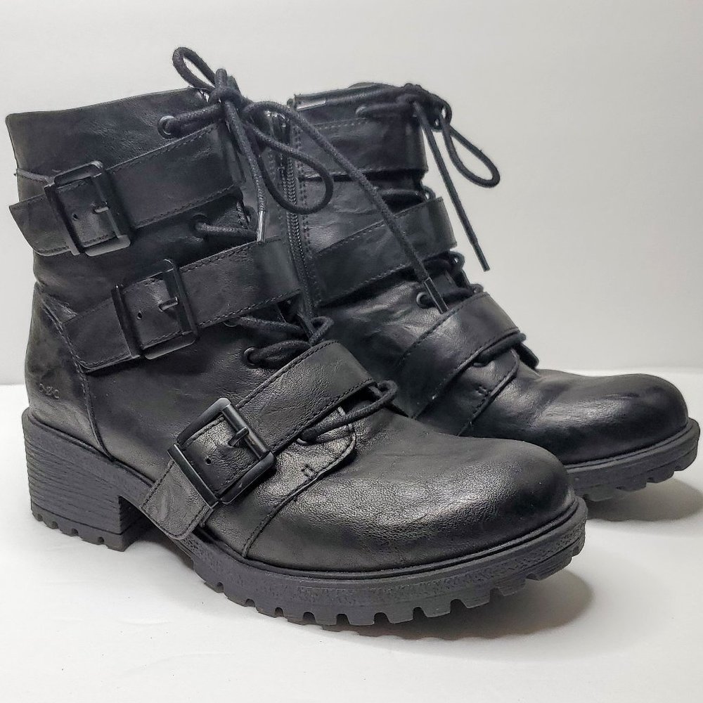 b.o.c. Rosalee Black Motorcycle Bootie sz 9M